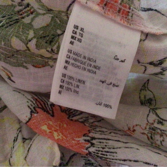 INC Linen Floral Ruffled Top - Picture 6 of 6